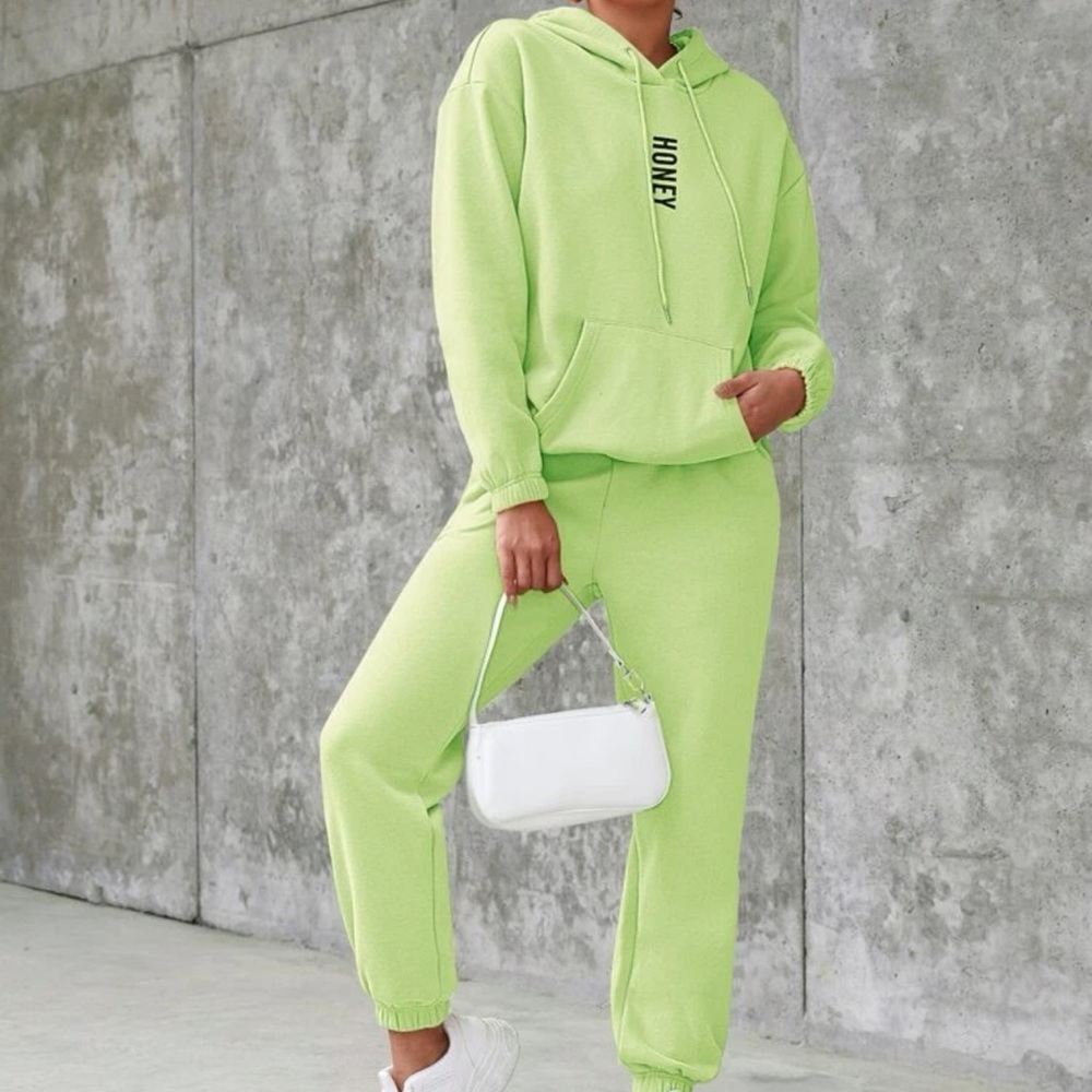 Drawstring Drop Shoulder Hoodie Set - image 2